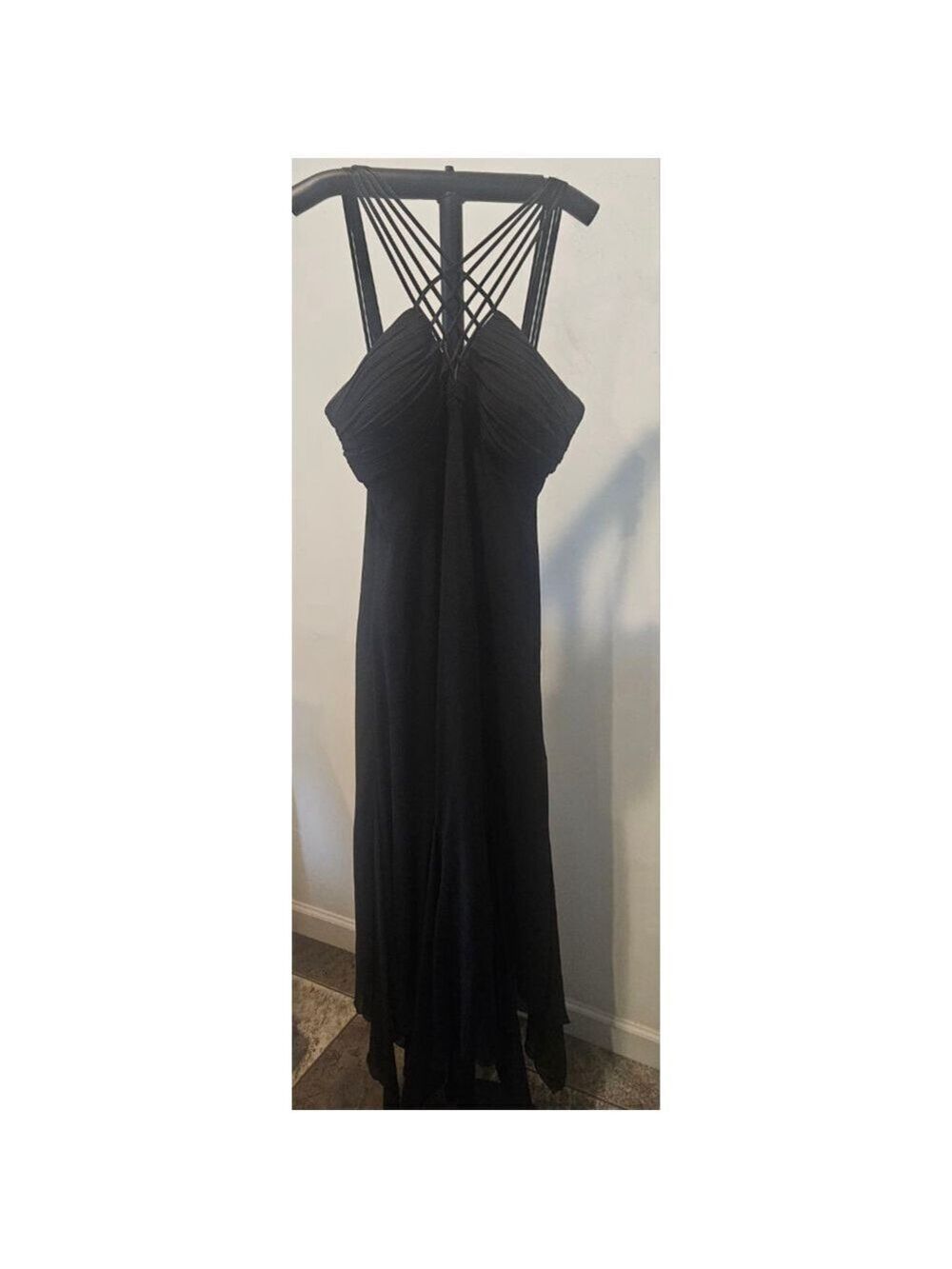 Women's S.L. Fashions Vintage Dark Romance Black Flowy Skirt Dress Size 10